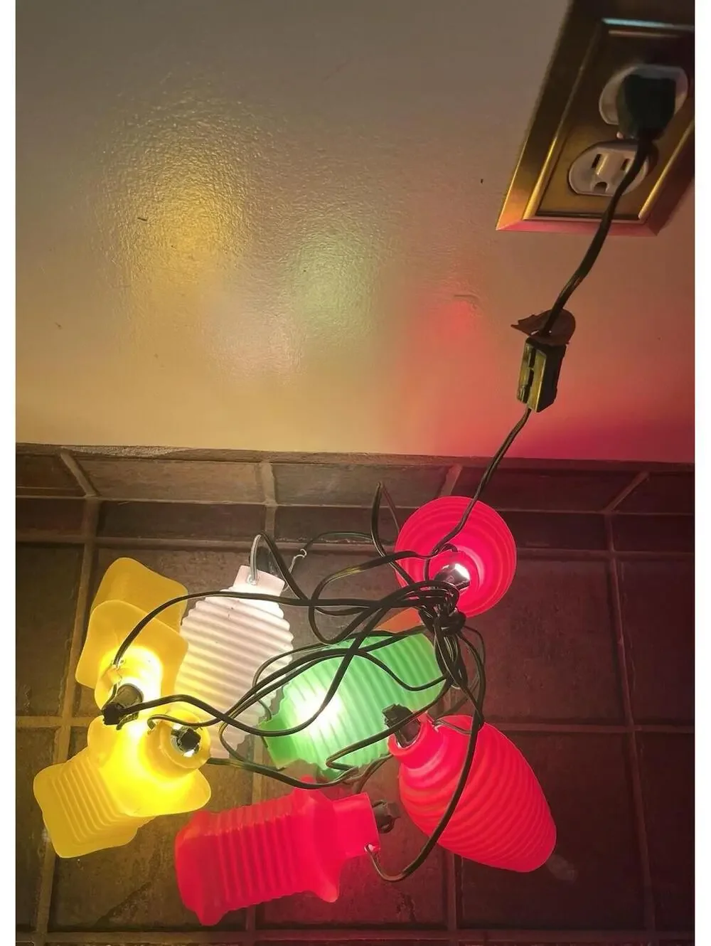 Vintage Noma 7 Beehive & Lantern Patio Camper RV Party Blow-Mold String Lights